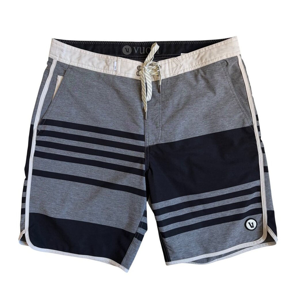Vuori Cruise Board Shorts / Swim Trunks (Grey with Light Grey Trim) - Size 32